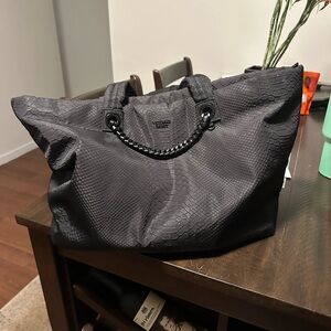 Nylon crocodile tote bag